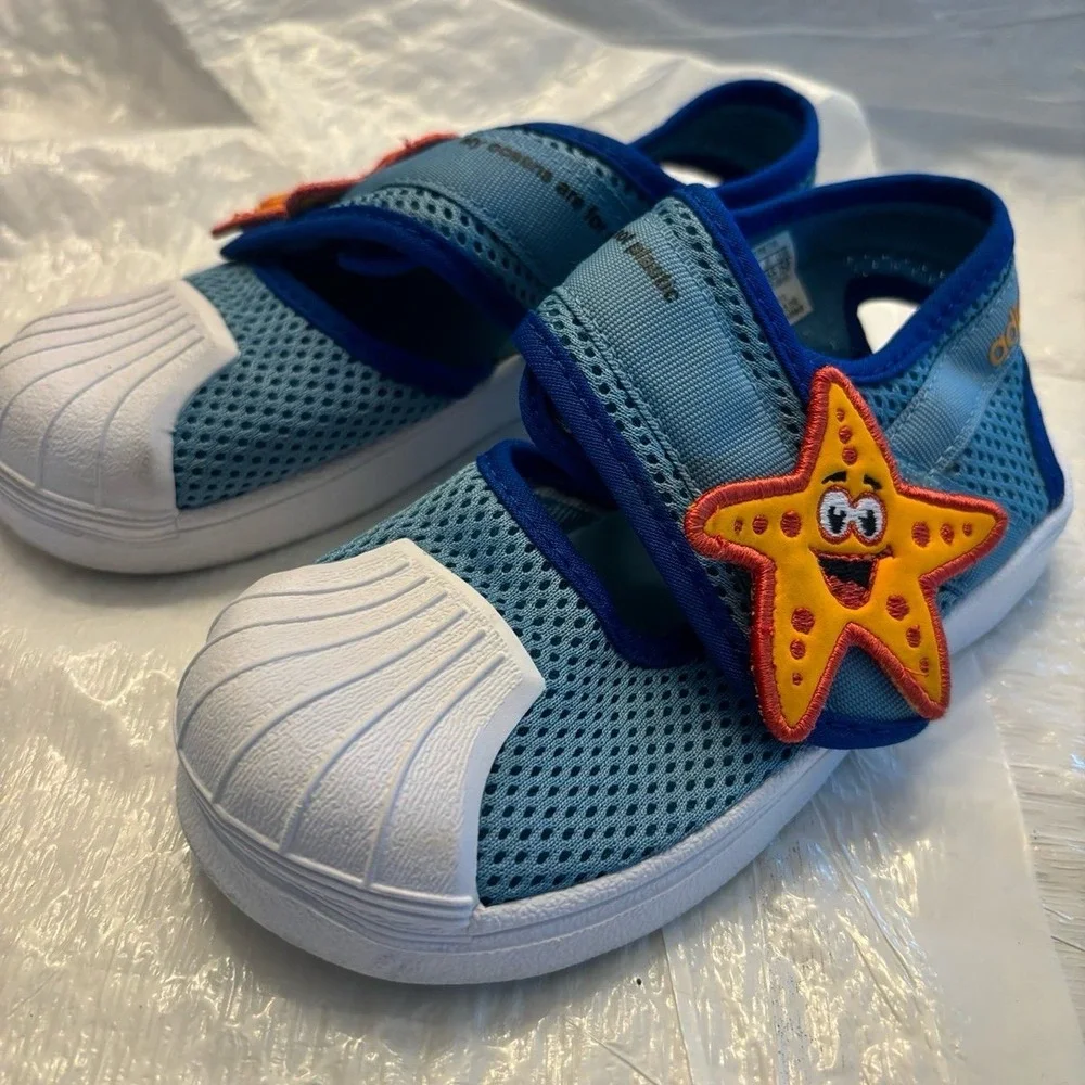 Adidas Superstar SpongeBob SquarePants sandals/water‎ shoes size 9K